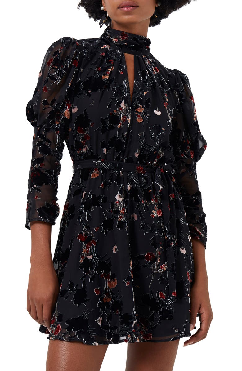 French Connection Guthern Burnout Long Sleeve Minidress, Alternate, color,