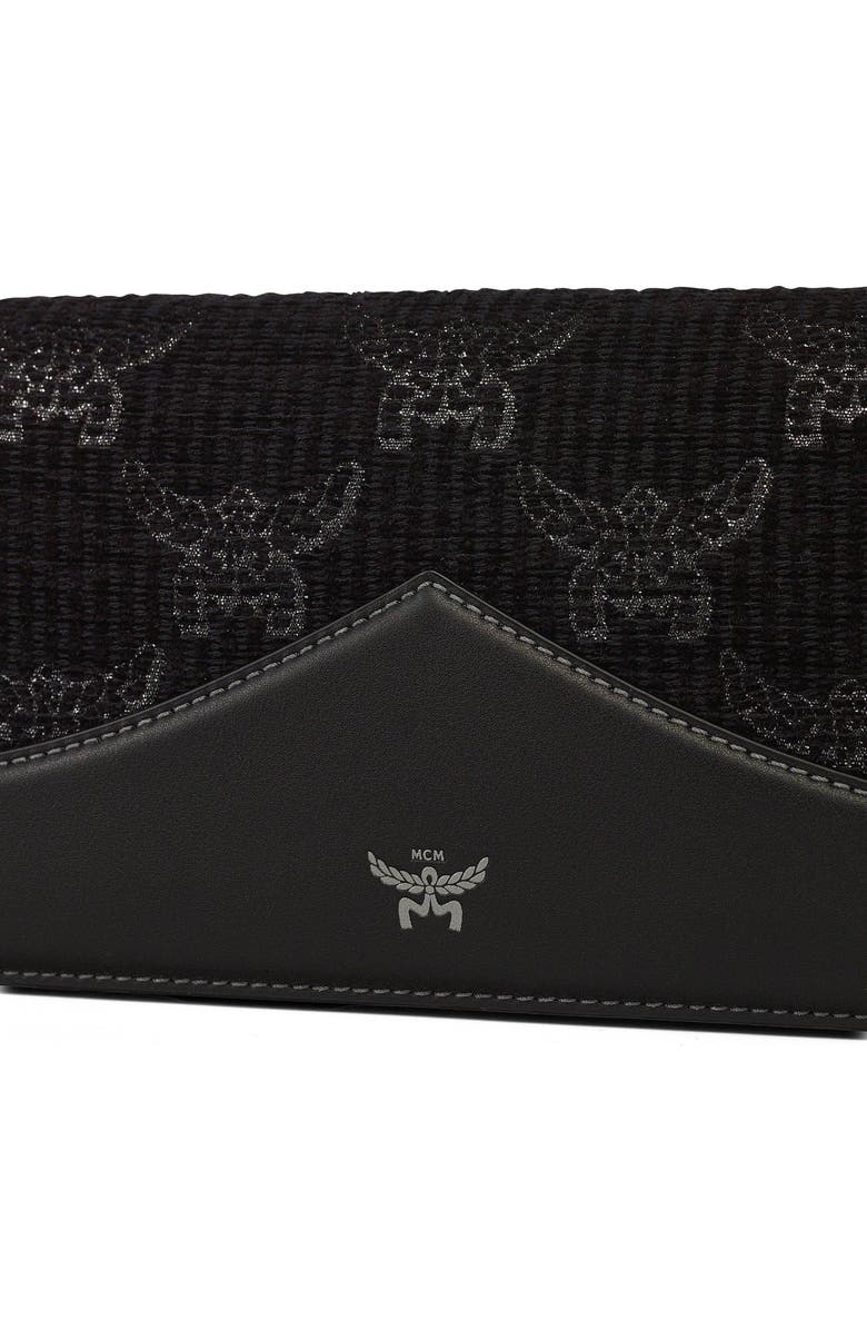 MCM Diamond Clutch in Lauretos Lurex Jacquard, Alternate, color, Black