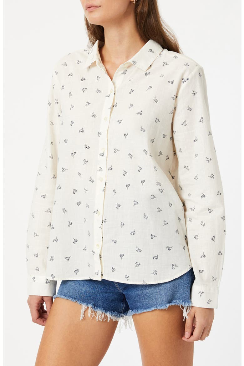 Floral Cotton Button-Up Shirt, Alternate, color, SIMPLE FLOWER PRINT