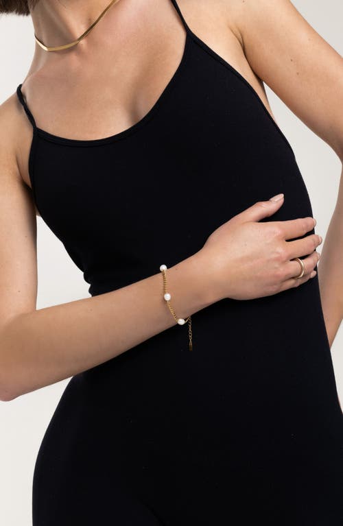 St. Moran Freshwater Pearl Station Bracelet In Gold