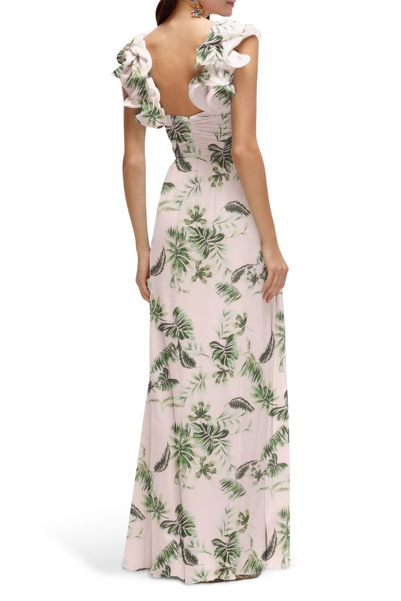 Ruffle Strap Gown, Alternate, color, PALM BEACH PRINT
