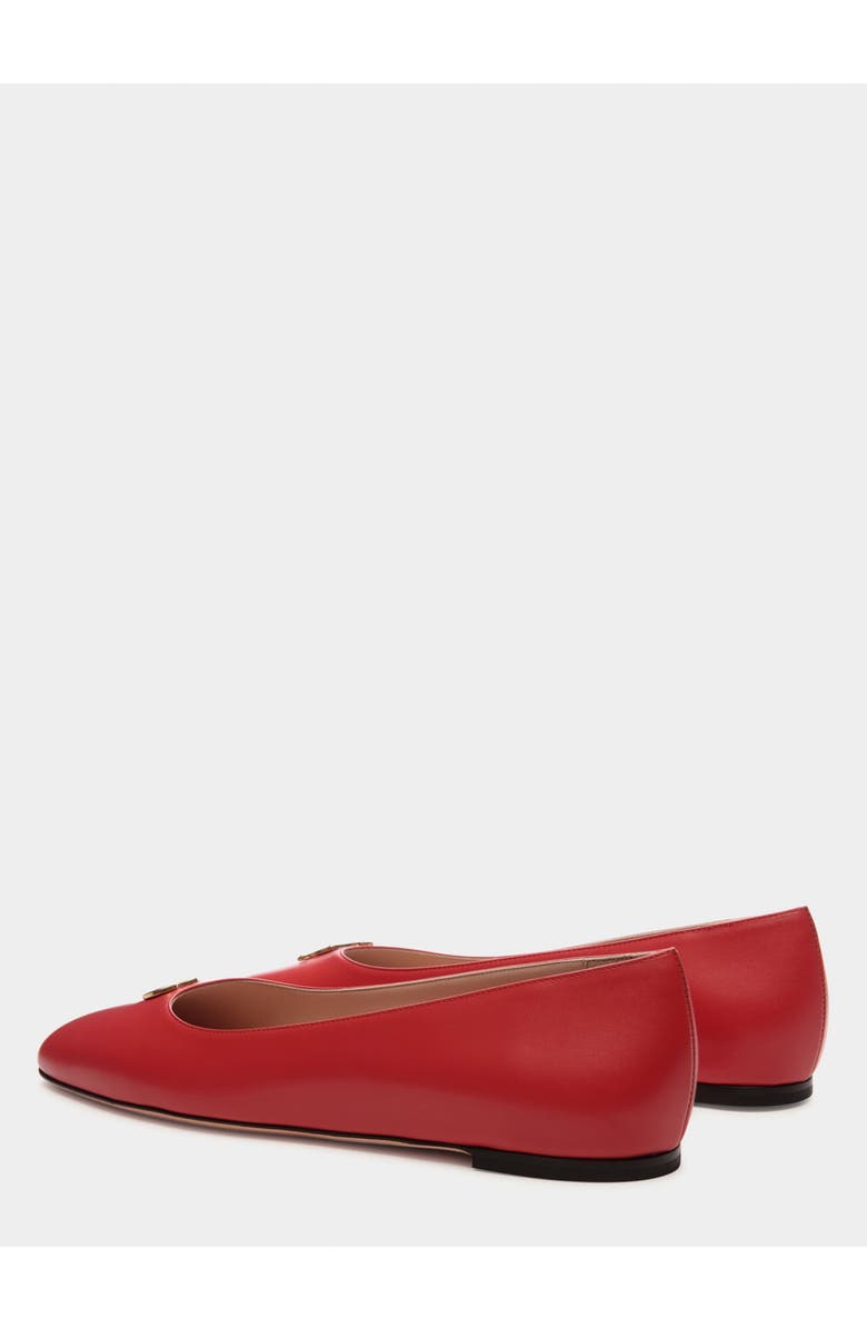 Bally rina Flat In Leather, Alternate, color, Red