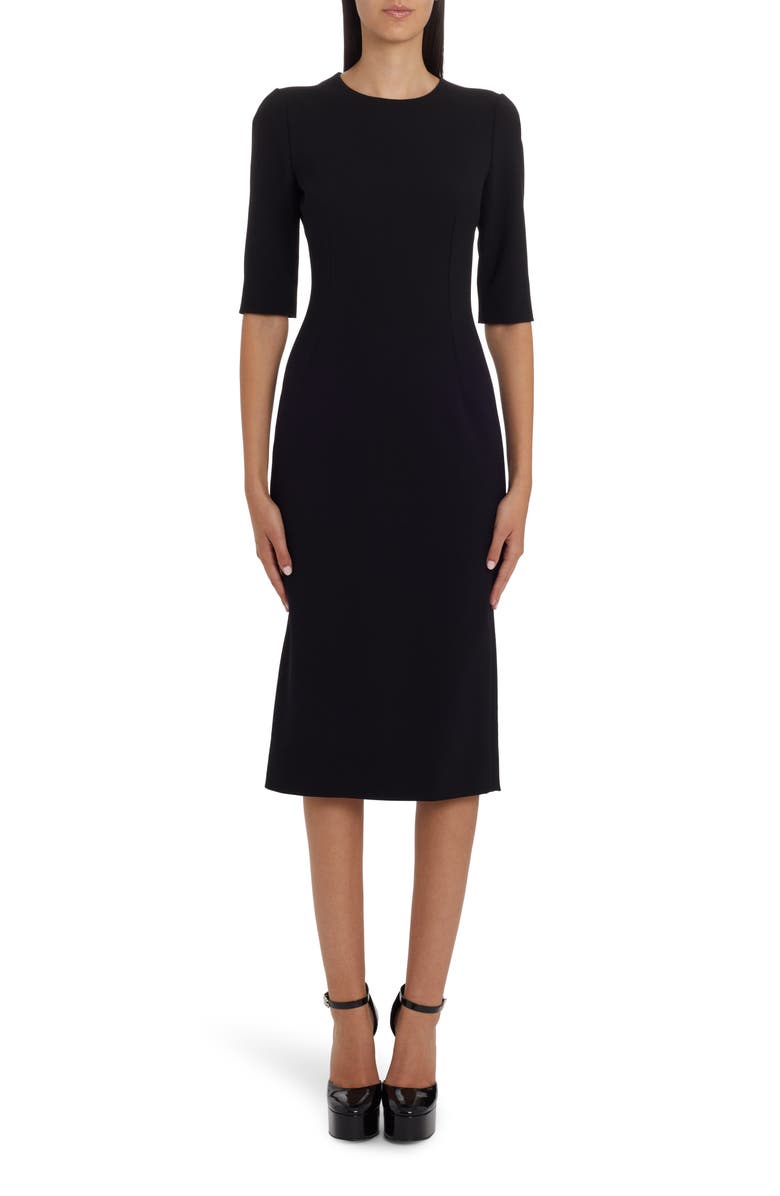 Dolce&Gabbana Stretch Wool Midi Dress, Main, color, 