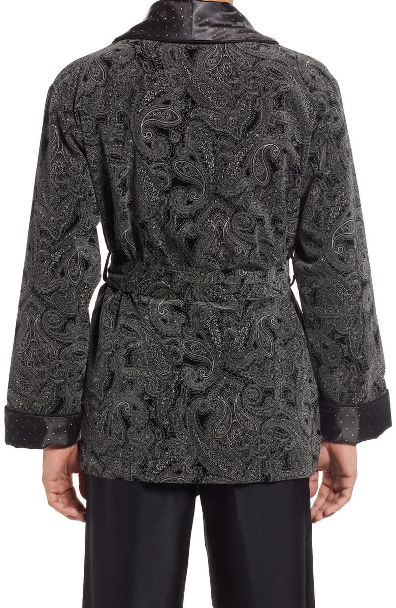 Majestic International Ashears Velour Smoking Jacket, Alternate, color, 