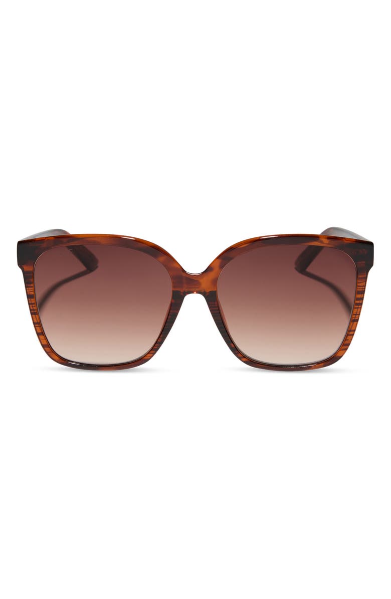 DIFF Hazel 58mm Gradient Square Sunglasses, Main, color, Mahogany Tortoise