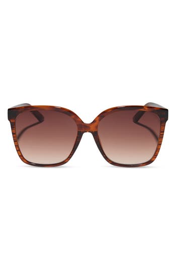 Diff Hazel 58mm Gradient Square Sunglasses In Brown Gradient