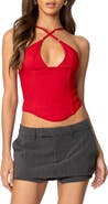 EDIKTED Lou Crossover Strap Corset Camisole