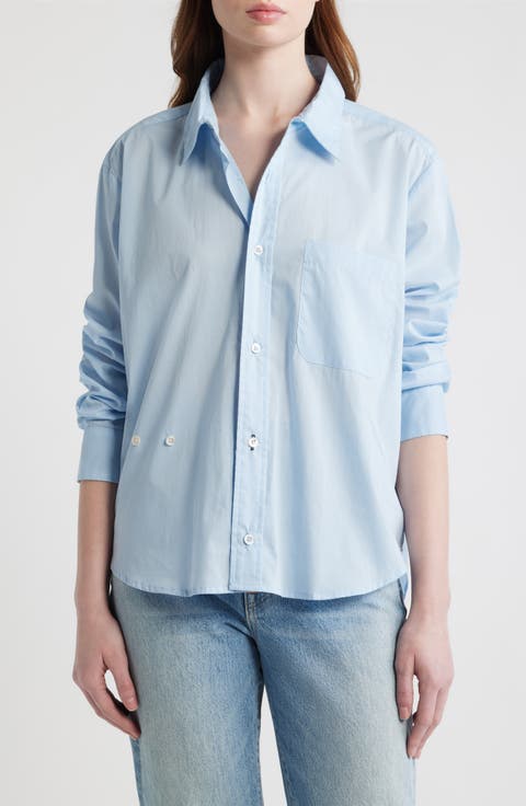 Relaxed Button-Up Wrap Shirt