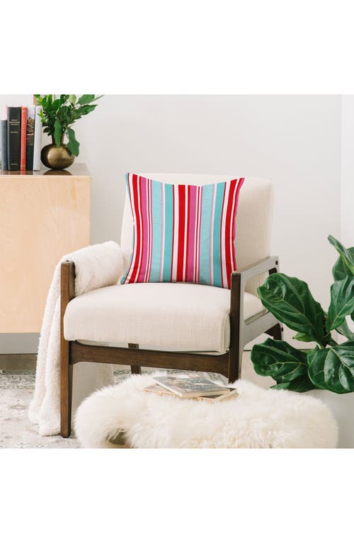 Deny Designs Stripe & Lobster Print Throw Pillow In Multi Stripe