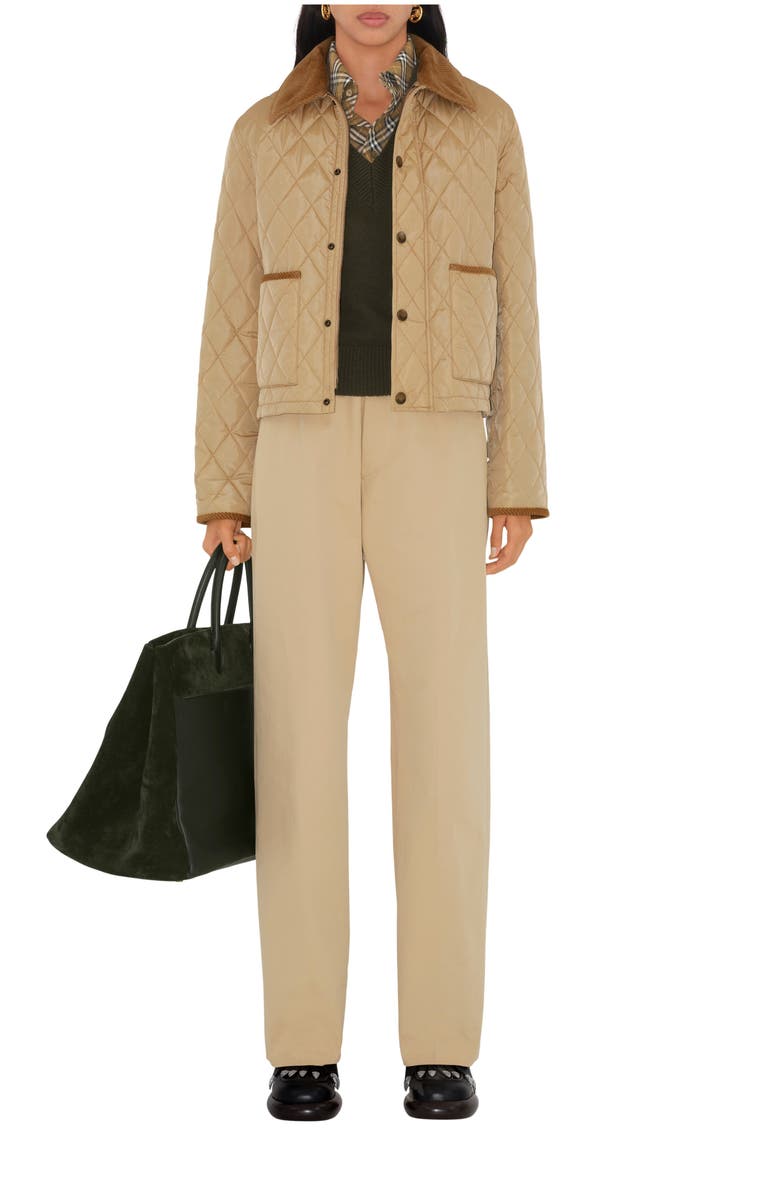 Burberry Cotton Tailored Trousers, Main, color, Cracker
