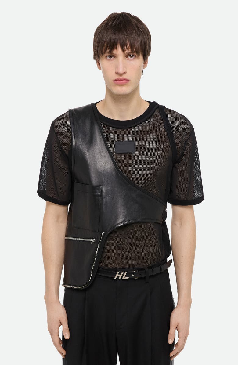Helmut Lang Leather Utility Bag Vest, Alternate, color,