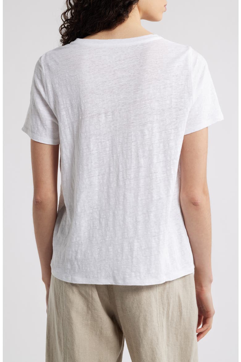 Crewneck Organic Linen T-Shirt, Alternate, color, WHITE