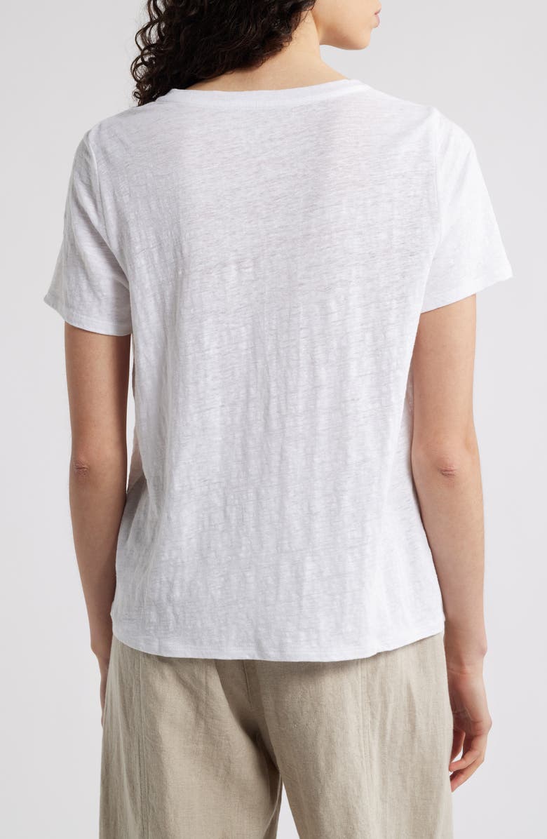 Eileen Fisher Crewneck Organic Linen T-Shirt, Alternate, color, White