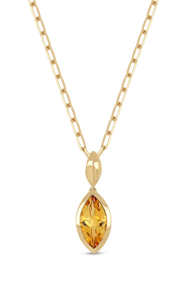 14k Gold Citrine Pendant Necklace, Main, color, 14K YELLOW GOLD