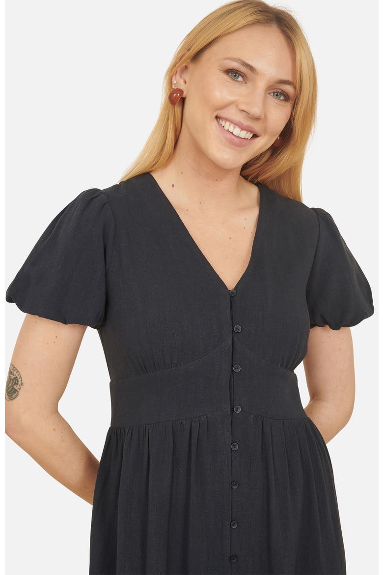Button Through Midi Dress, Alternate, color, Navy