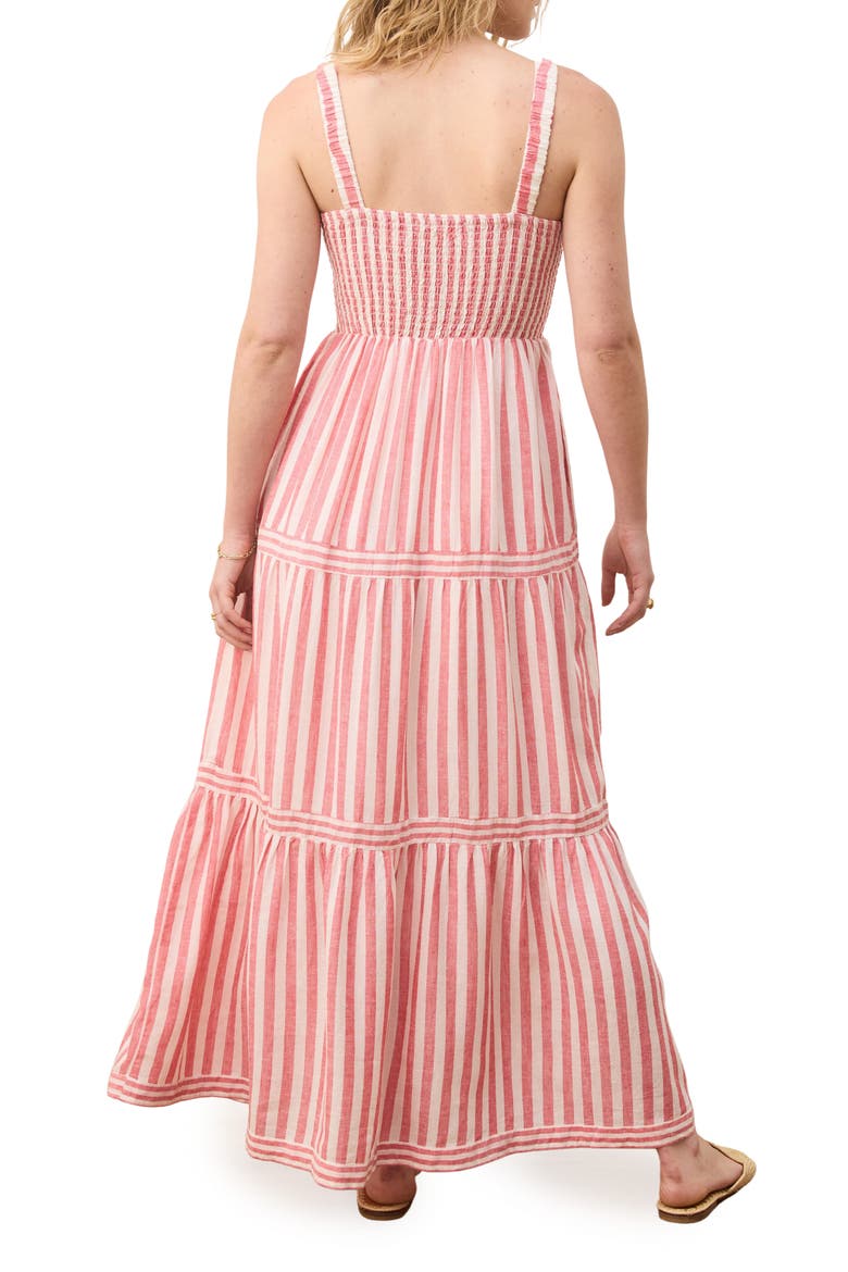 Selene Stripe Smocked Tiered Maxi Sundress, Alternate, color, HIBISCUS STRIPE