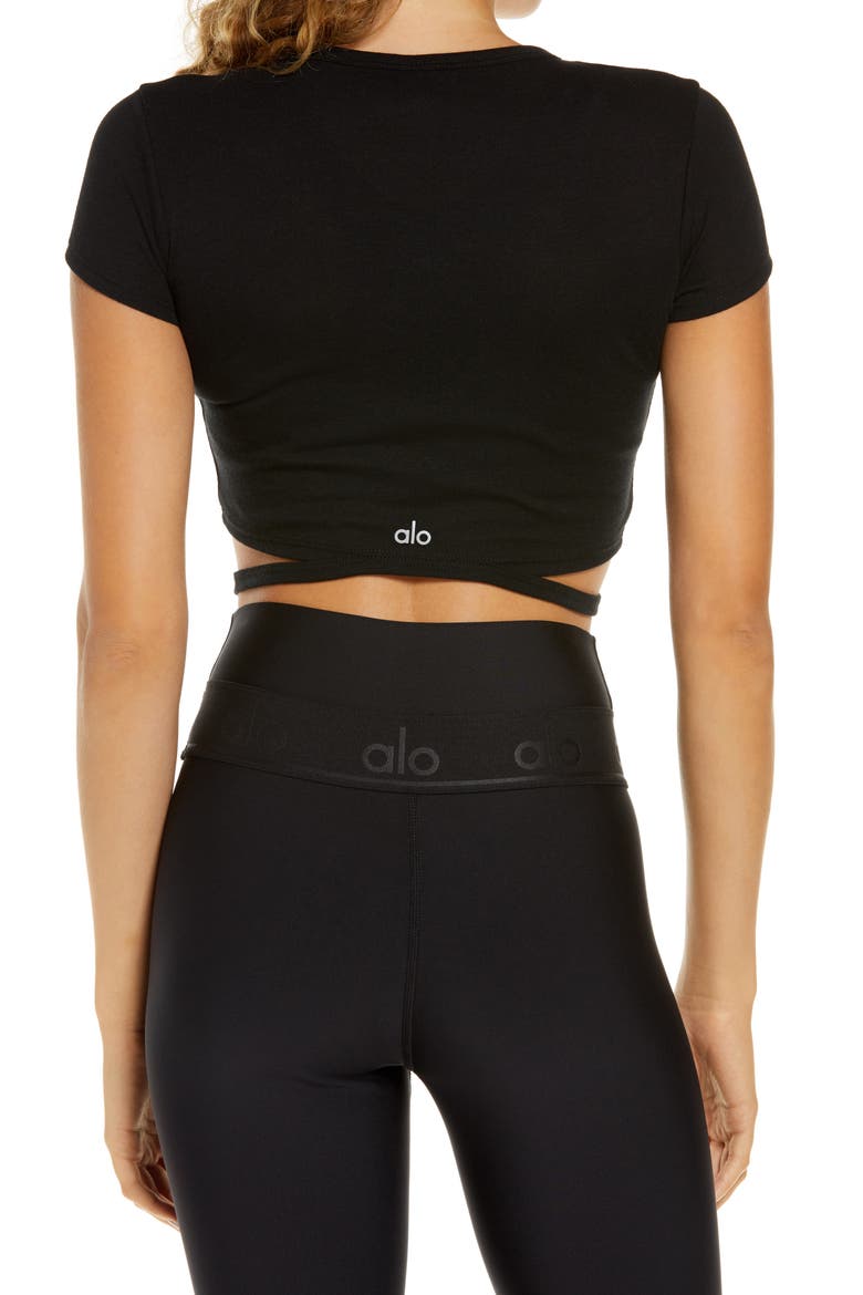 Halo Crop T-Shirt, Alternate, color, BLACK
