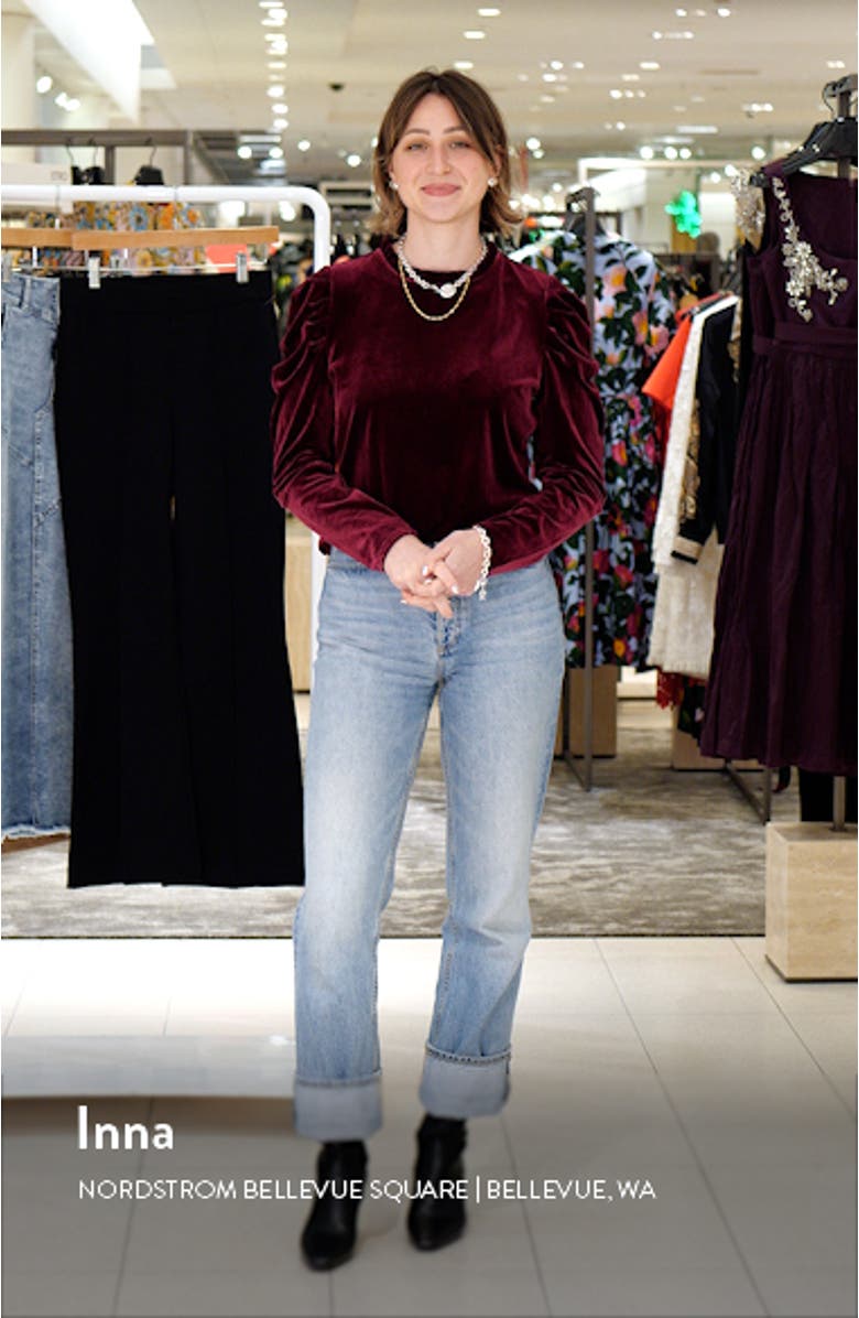 Puff Shoulder Velvet Top, sales video thumbnail
