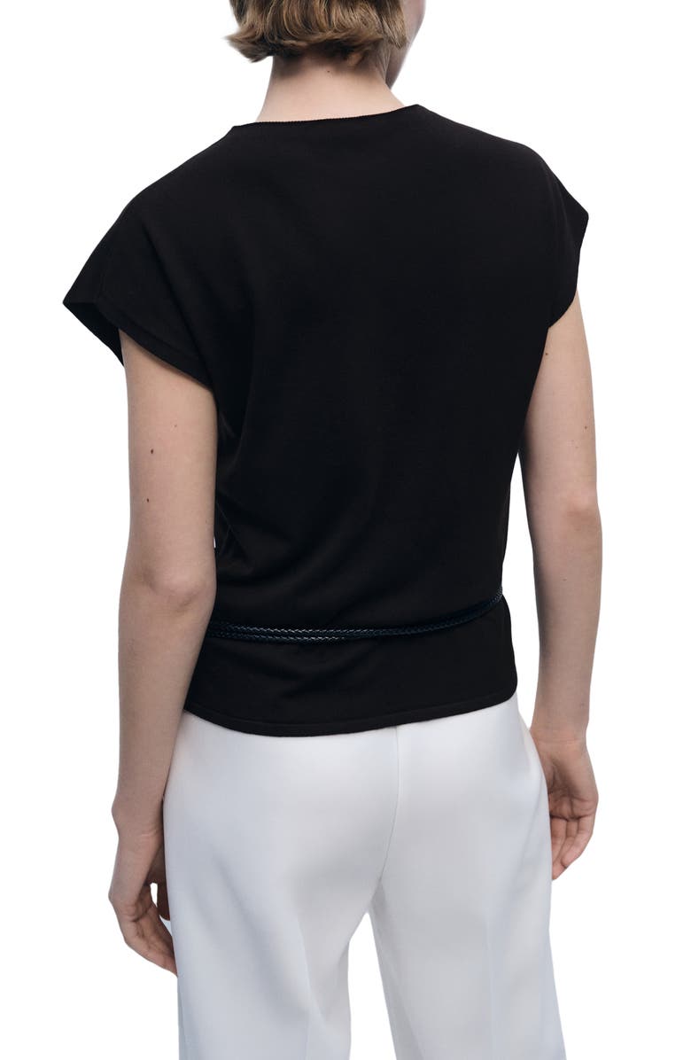 MANGO Fine Knit Sleeveless Sweater, Alternate, color, Chocolate