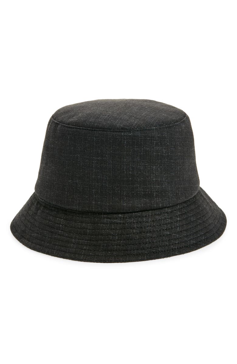Robert Barakett Micro Check Bucket Hat, Main, color, Black