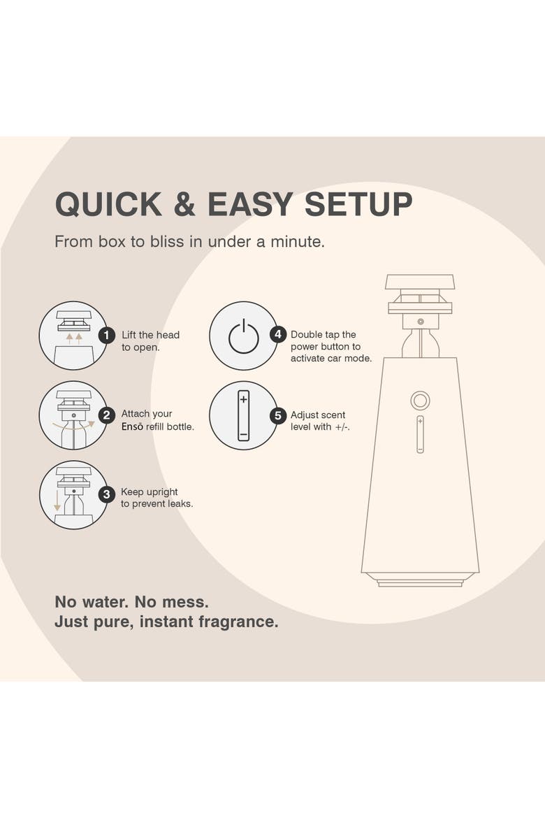 Enso Mini Cordless Cold Air Home Fragrance Diffuser, Alternate, color, Gold