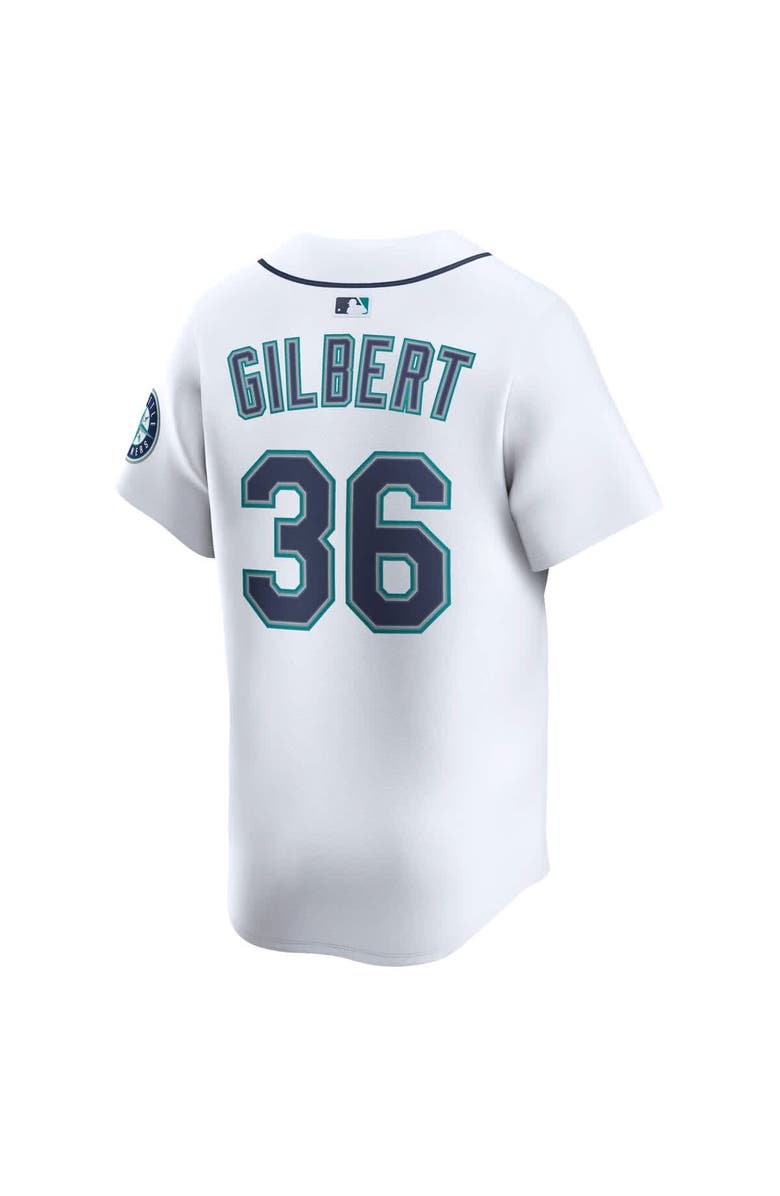 Nike Men's Nike Logan Gilbert White Seattle Mariners Home Limited Player Jersey, Alternate, color, 