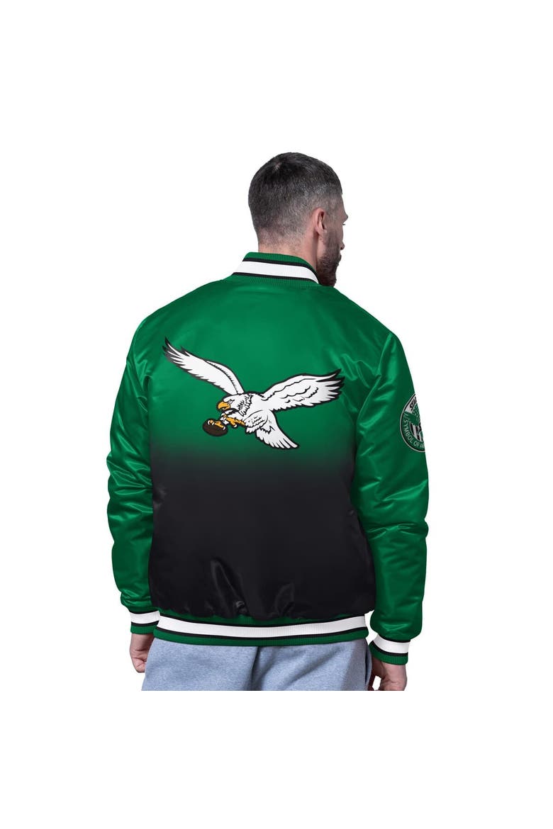 Men's Starter Kelly Green Philadelphia Eagles Retro Pass Rush Varsity Full-Snap Jacket, Alternate, color, Kelly Green