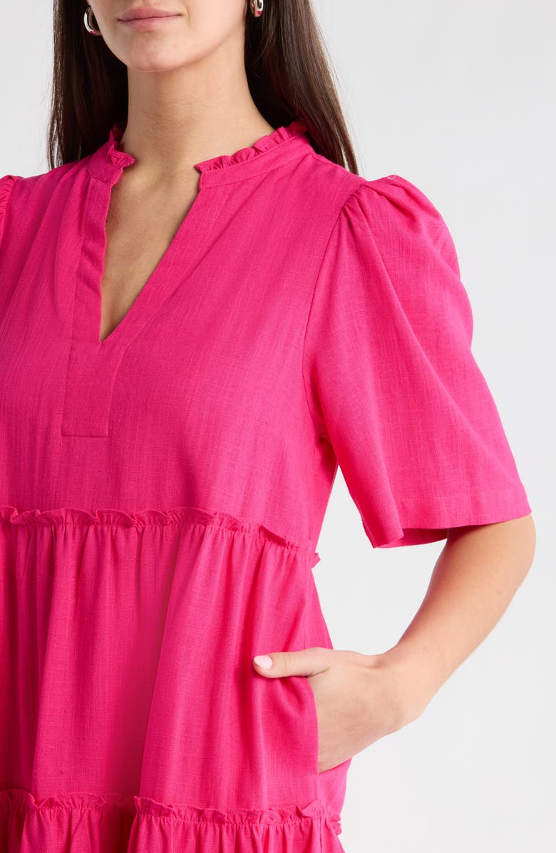 SUGARLIPS Signy Floral Cotton Shift Dress, Alternate, color, Fuchsia