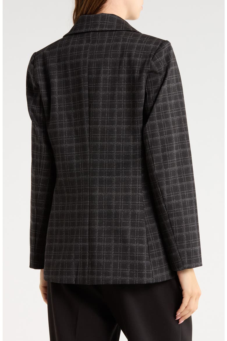 Plaid Ponte Blazer, Alternate, color, BLACK GREY PLAID