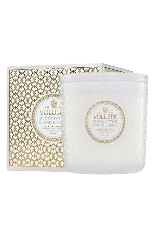 Voluspa Eucalyptus & White Sage Boxed Luxe Candle In Eucalyptus & White Sage
