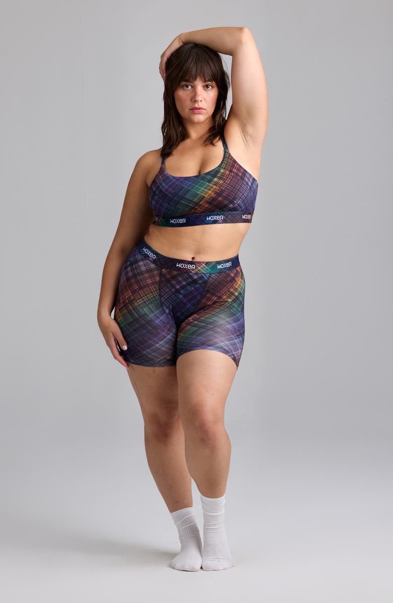 Woxer Baller High Rise Ultrasoft Boxer Briefs, Alternate, color, Pride Plaid