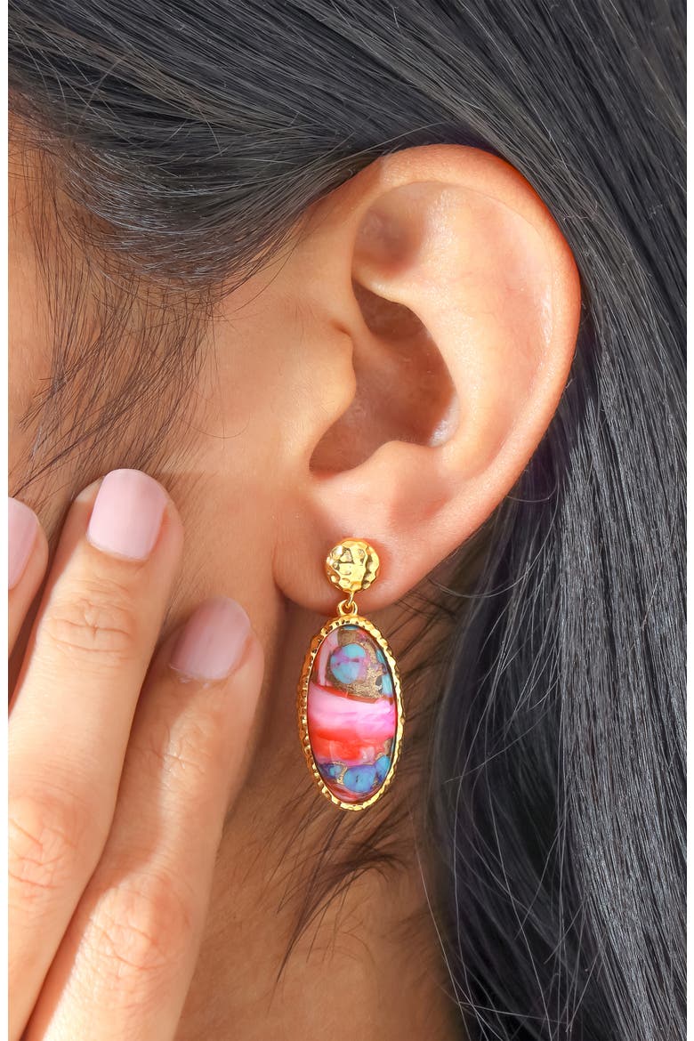 Drop Earrings, Alternate, color, PINK