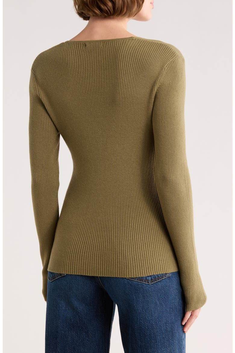 Faux Wrap Knit Sweater, Alternate, color, ALOE