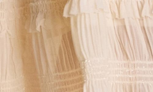 ENGLISH FACTORY ENGLISH FACTORY SMOCKED RUFFLE SLEEVELESS MAXI DRESS