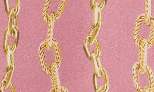 L Agence Tyler Silk Blouse In Mauve Rose Metallic Chain In Pink