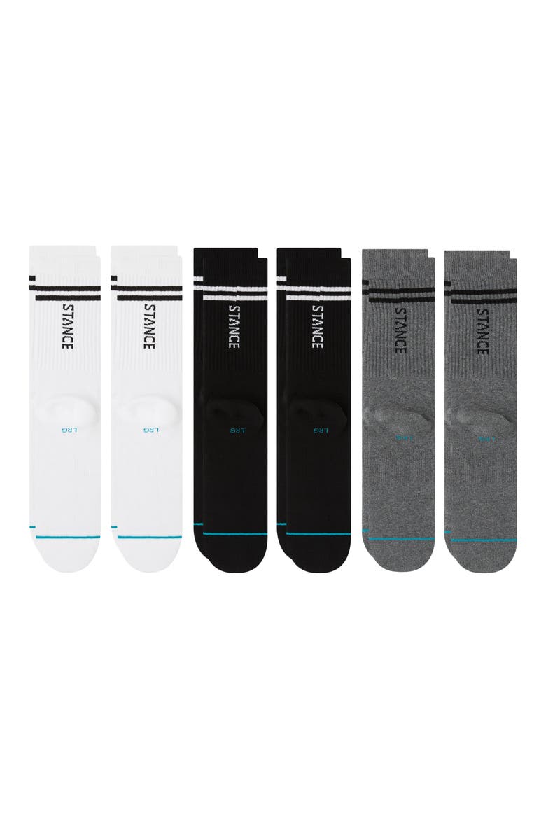 Core 6-Pack Crew Socks, Alternate, color, GREY/BLACK/WHITE