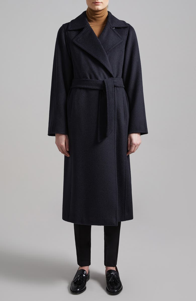 Max Mara Manuela Camel Hair Wrap Coat, Main, color, Ultramarine
