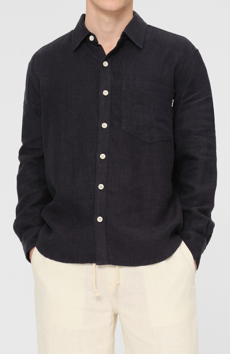 DL1961 Dominick Button-Up Linen Shirt, Main, color, 