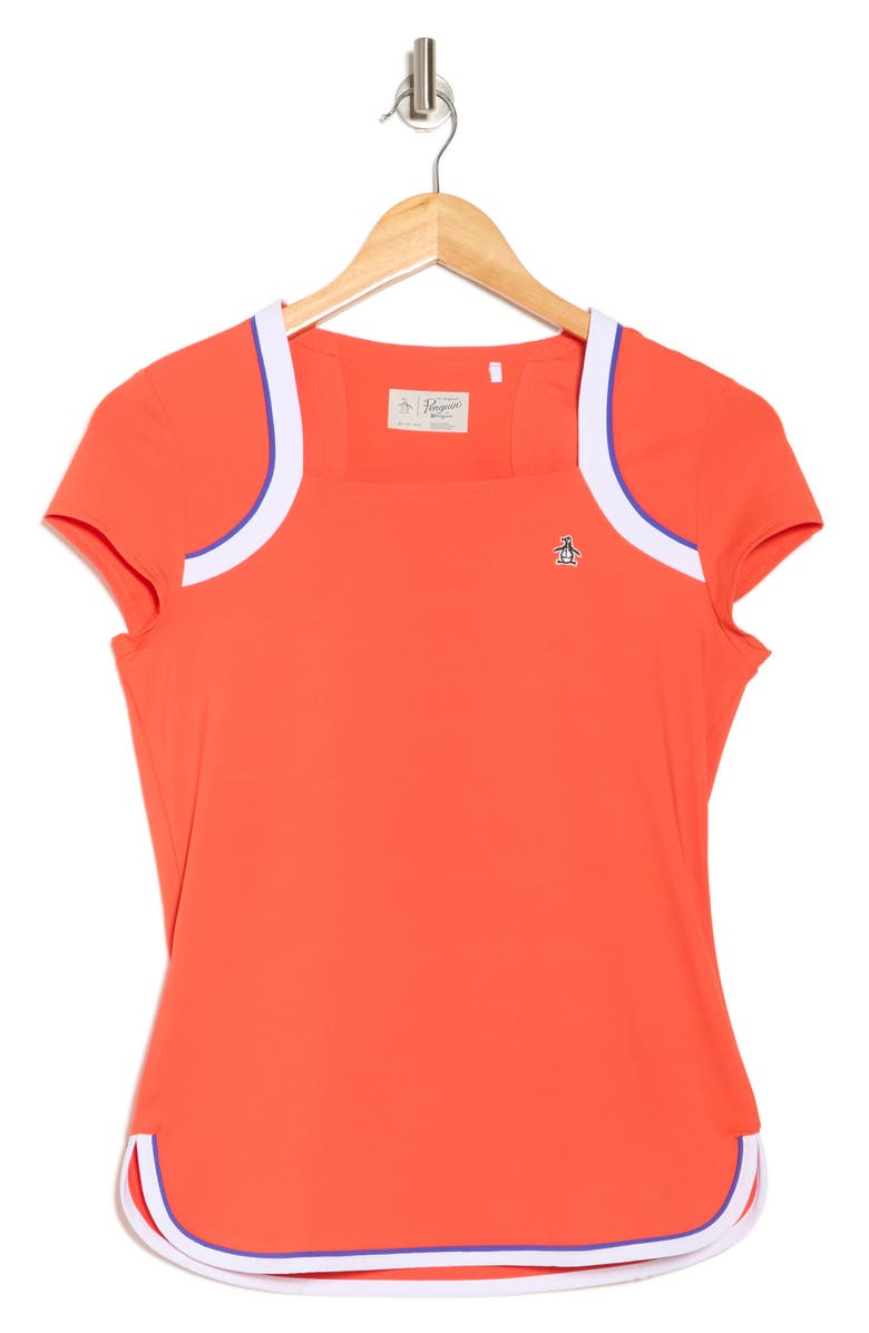 Original Penguin Square Neck T-Shirt, Alternate, color, Fiesta