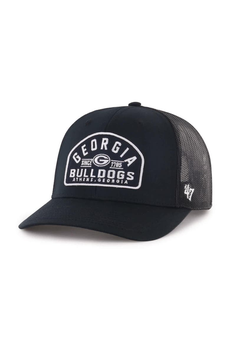 '47 Men's '47  Black Georgia Bulldogs Leland Trucker Adjustable Hat, Main, color, Black