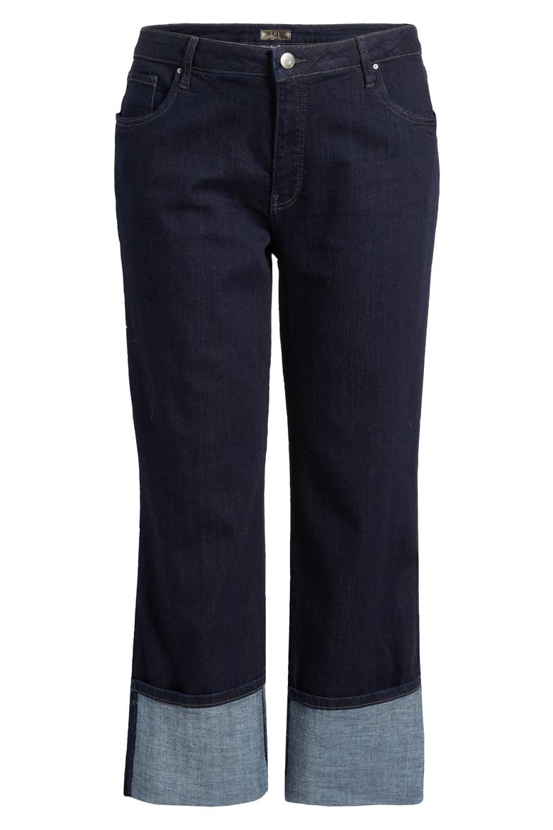 Fab Ab Cuffed High Waist Wide Leg Jeans, Alternate, color, DISTINGUISHED