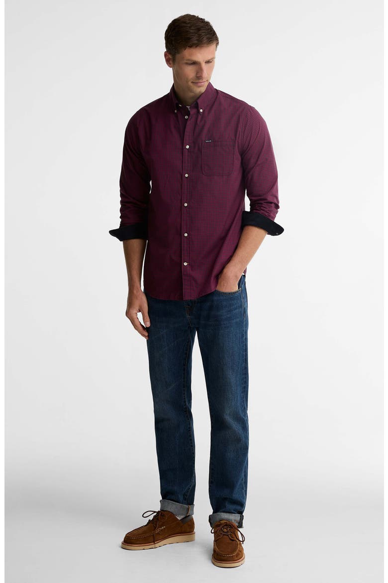 Harbourwall Tailored Gingham Button-Down Shirt, Alternate, color, RED