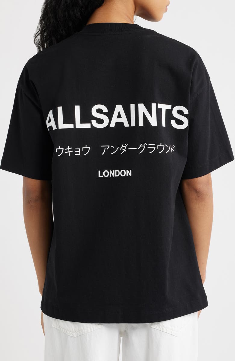 AllSaints Underground Etta Cotton Graphic T-Shirt, Alternate, color, Black