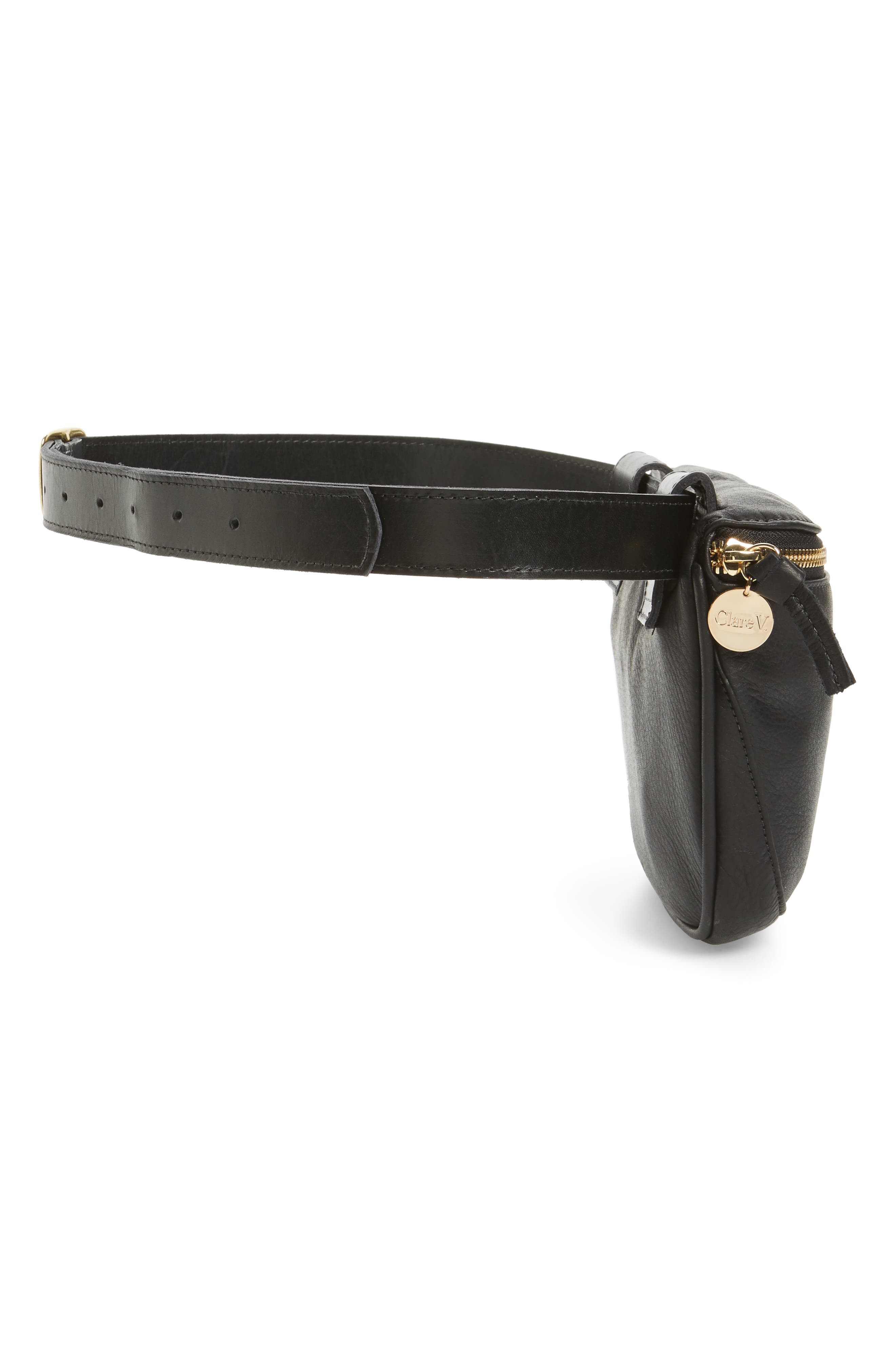 Clare V. Leather Belt Bag, Alternate, color, 
