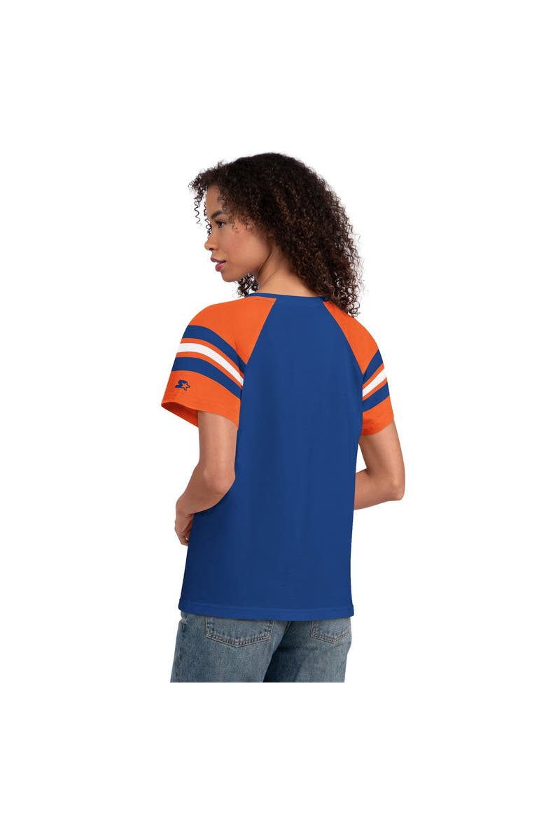 Women's Starter  Royal Denver Broncos Game On Notch Neck Raglan T-Shirt, Alternate, color, Royal