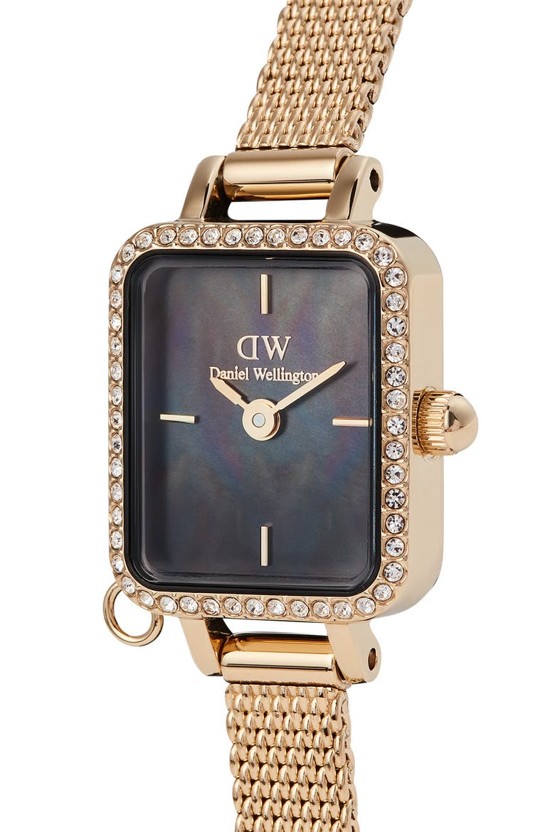 Quadro Mini Crystal Zodiac Bracelet Watch, 15mm, Alternate, color, GOLD