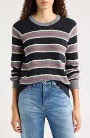 Faherty Throwback Stripe Organic Cotton & Cashmere Sweater