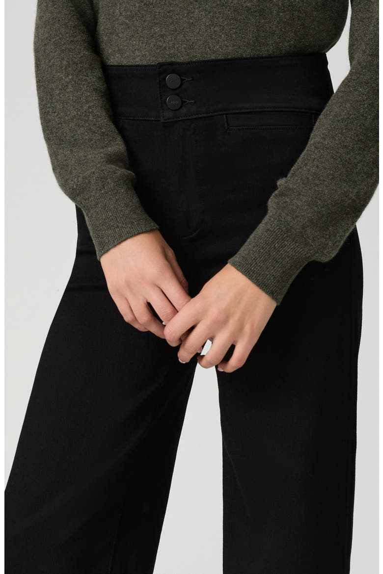 Sasha Wide Curved Waistband High Waist Wide Leg Jeans, Alternate, color, BLACK SHADOW