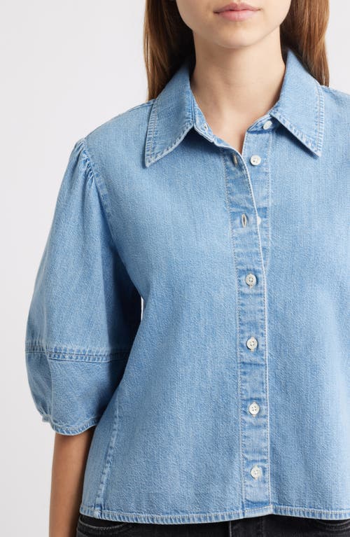 Frame Womens Aphrodite The Lantern Denim Blouse In Blue