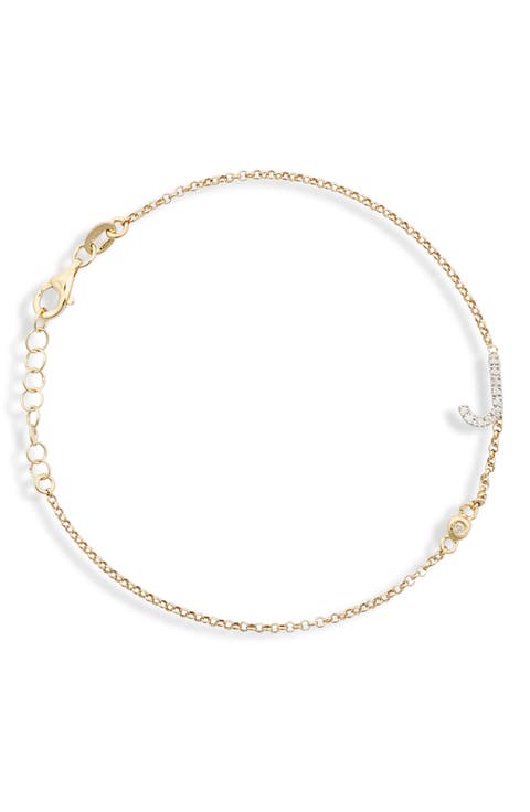 Diamond Initial Bezel Bracelet